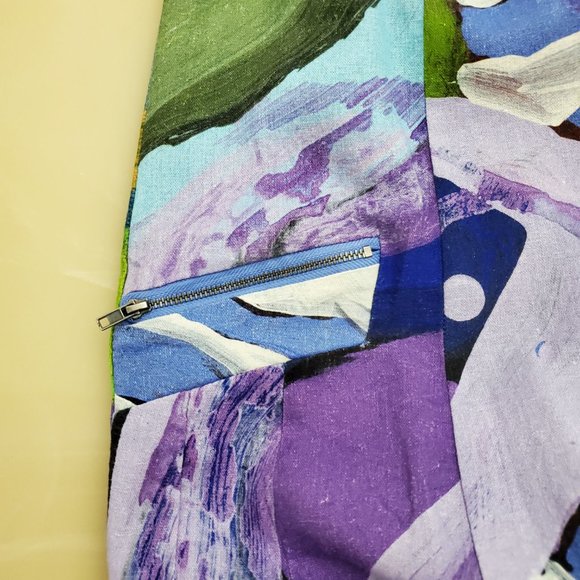 Claire Desjardins Linen Blend Watercolor Below the Surface Sleeveless Dress - Picture 4 of 15